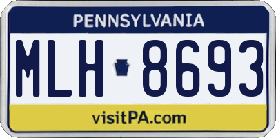 PA license plate MLH8693