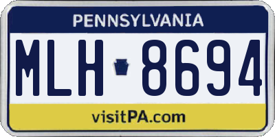 PA license plate MLH8694
