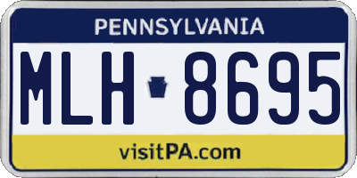 PA license plate MLH8695