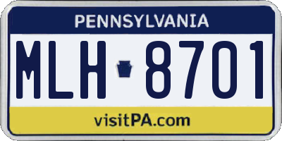 PA license plate MLH8701