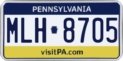 PA license plate MLH8705