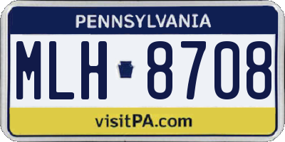 PA license plate MLH8708
