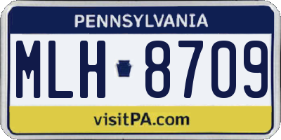 PA license plate MLH8709
