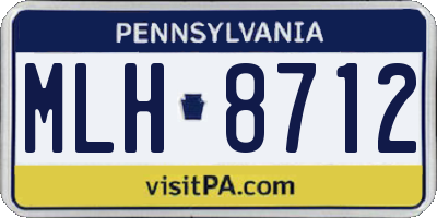PA license plate MLH8712