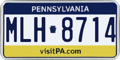 PA license plate MLH8714