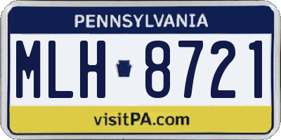 PA license plate MLH8721