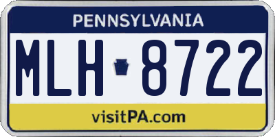 PA license plate MLH8722
