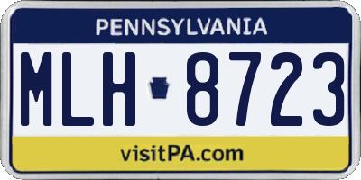 PA license plate MLH8723