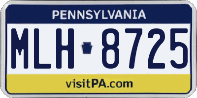 PA license plate MLH8725