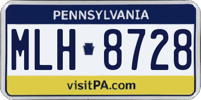 PA license plate MLH8728