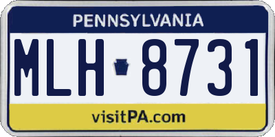 PA license plate MLH8731