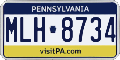 PA license plate MLH8734