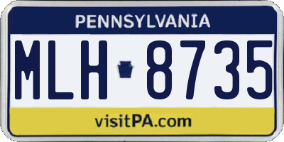 PA license plate MLH8735