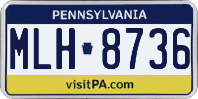 PA license plate MLH8736