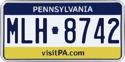 PA license plate MLH8742