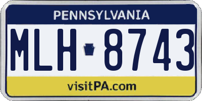 PA license plate MLH8743