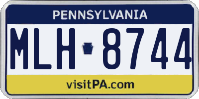 PA license plate MLH8744