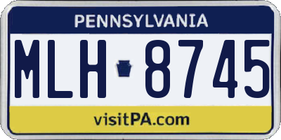 PA license plate MLH8745