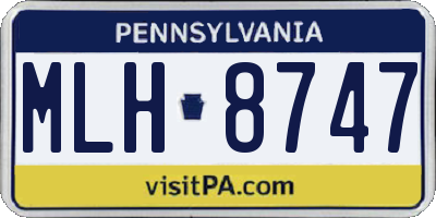 PA license plate MLH8747