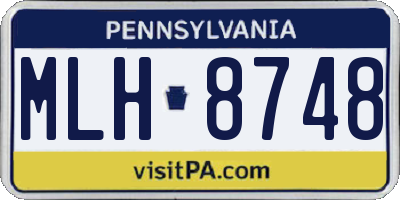 PA license plate MLH8748