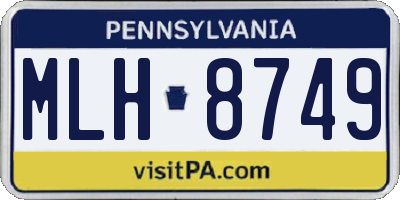 PA license plate MLH8749