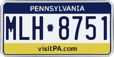 PA license plate MLH8751