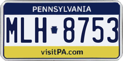 PA license plate MLH8753