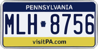 PA license plate MLH8756