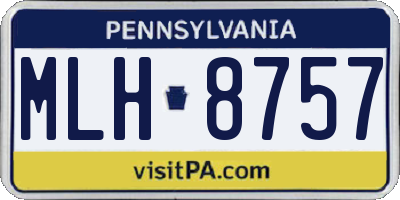 PA license plate MLH8757