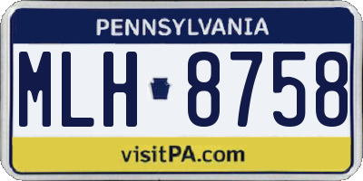 PA license plate MLH8758