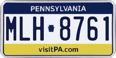 PA license plate MLH8761