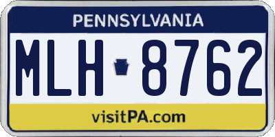 PA license plate MLH8762