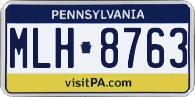 PA license plate MLH8763