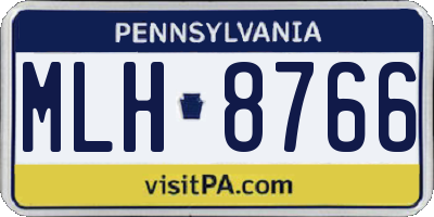 PA license plate MLH8766