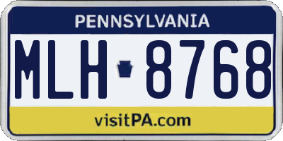 PA license plate MLH8768