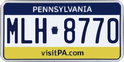 PA license plate MLH8770