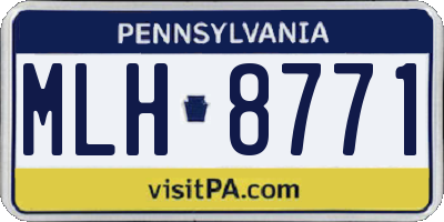 PA license plate MLH8771