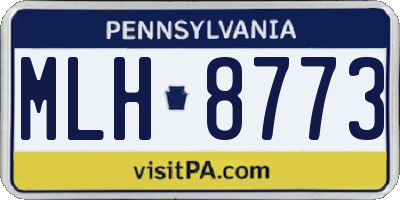 PA license plate MLH8773