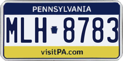 PA license plate MLH8783