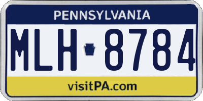 PA license plate MLH8784