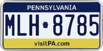 PA license plate MLH8785