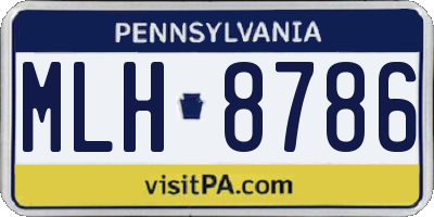 PA license plate MLH8786