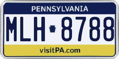 PA license plate MLH8788
