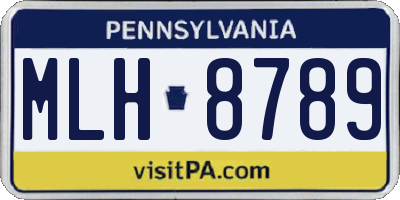 PA license plate MLH8789