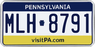 PA license plate MLH8791