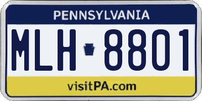 PA license plate MLH8801