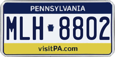 PA license plate MLH8802