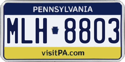 PA license plate MLH8803
