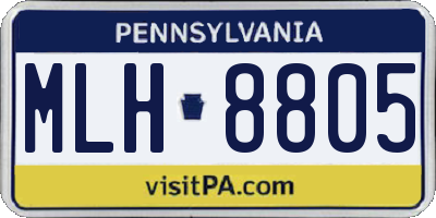 PA license plate MLH8805