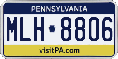 PA license plate MLH8806